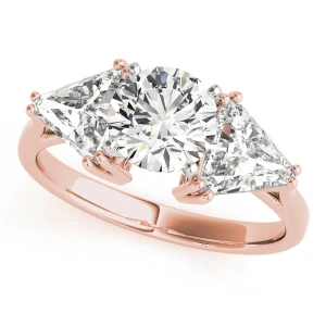 Wardah Lab Grown Diamond Rose Gold 4 Prong Set Trilogy Engagement Ring
