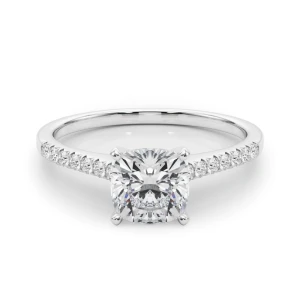 Nahomi Lab-Created Diamond 4 Prong Side Stone Engagement Ring