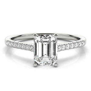 Nahomi Lab-Created Diamond Silver 4 Prong Side Stone Engagement Ring