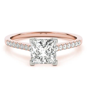 Nahomi Lab-Created Diamond Rose Gold 4 Prong Halo Engagement Ring