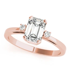 Vienne Lab Grown Diamond Rose Gold 4 Prong Set Trilogy Engagement Ring