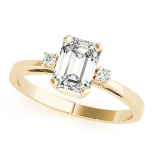 Vienne Lab-Created Diamond Yellow Gold 4 Prong Set Trilogy Engagement Ring