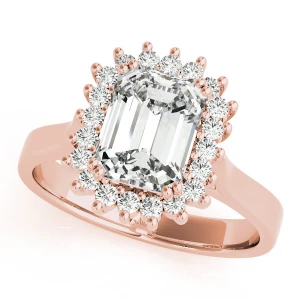 Liah Natural Rose Gold Halo Engagement Diamond Ring