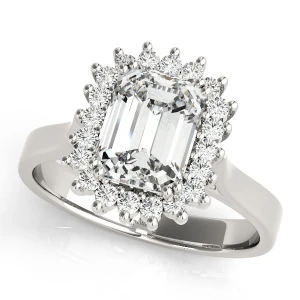 Liah Natural Silver Halo Engagement Diamond Ring
