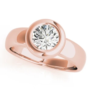 Macy Lab-Created Rose Gold Bezel Solitaire Diamond Ring