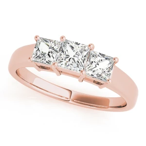 Velda Lab-Created Diamond Rose Gold 4 Prong Set Trilogy Engagement Ring