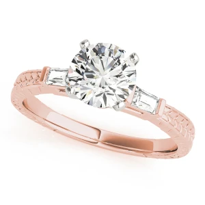 Yasmina Lab Grown Diamond Rose Gold 4 Prong Set Trilogy Engagement Ring
