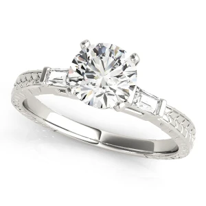 Yasmina Lab-Created Diamond Silver 4 Prong Set Trilogy Engagement Ring