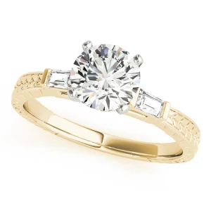 Yasmina Lab-Created Diamond Yellow Gold 4 Prong Set Trilogy Engagement Ring