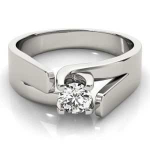Mercy Lab-Created White Gold 4 Prong Classic Solitaire Engagement Diamond Ring