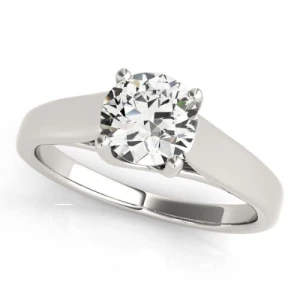 Marianna Natural White Gold 4 Prong Solitaire Diamond Ring