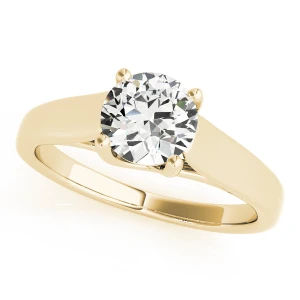 Marianna Natural Yellow Gold 4 Prong Solitaire Diamond Ring