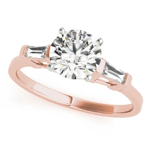 Wanita Lab Grown Diamond Rose Gold 4 Prong Set Trilogy Engagement Ring