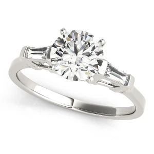 Wanita Lab-Created Diamond Silver 4 Prong Set Trilogy Engagement Ring