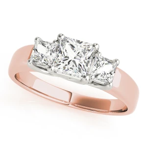Wimberly Lab-Created Diamond Rose Gold 4 Prong Set Trilogy Engagement Ring