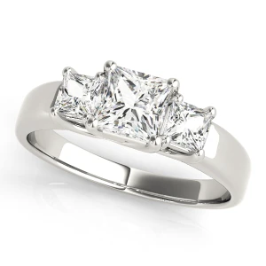 Wimberly Lab-Created Diamond Silver 4 Prong Set Trilogy Engagement Ring