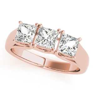 Winta Lab-Created Diamond Rose Gold 4 Prong Set Trilogy Engagement Ring