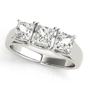 Winta Lab-Created Diamond Silver 4 Prong Set Trilogy Engagement Ring