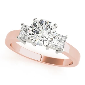 Viri Lab Grown Diamond Rose Gold 4 Prong Set Trilogy Engagement Ring