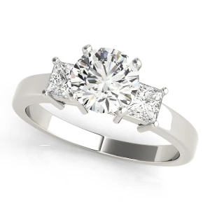 Viri Lab-Created Diamond Silver 4 Prong Set Trilogy Engagement Ring