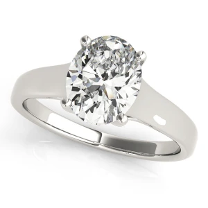 Nikeisha Natural White Gold 4 Prong Diamond Solitaire Ring