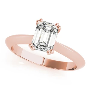 Niketa Natural Rose Gold Double Prong Diamond Solitaire Ring