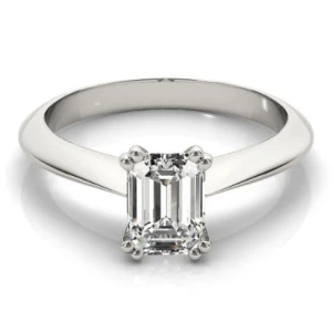Niketa Natural Silver Double Prong Diamond Solitaire Ring