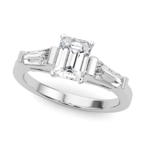Vinaya Lab-Created Diamond 4 Prong Set Trilogy Engagement Ring