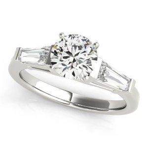 Vennela Lab-Created Diamond Silver 4 Prong Set Trilogy Engagement Ring