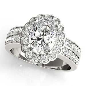 Kalia Natural Silver Halo Diamond Ring