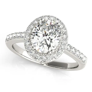 Jillian Natural Silver Halo Diamond Ring