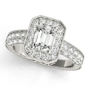 Jenny Natural Silver Halo Diamond Ring