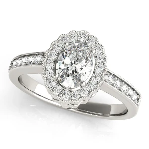 Kailany Natural Oval cut Halo Engagement Diamond Ring