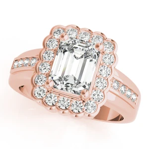 Kaira Natural Rose Gold Halo Diamond Ring