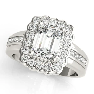 Kaira Natural Silver Halo Diamond Ring