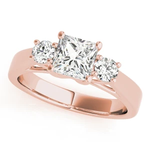 Wrenlee Lab-Created Diamond Rose Gold 4 Prong Set Trilogy Engagement Ring