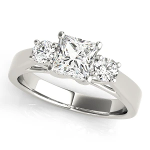 Wrenlee Lab-Created Diamond Silver 4 Prong Set Trilogy Engagement Ring