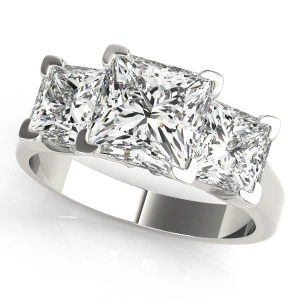 Wilda Lab-Created Diamond Silver 4 Prong Set Trilogy Engagement Ring