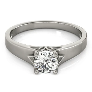 Meghan Lab-Created White Gold 4 Prong Classic Solitaire Engagement Diamond Ring