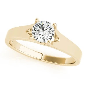 Meghan Lab-Created Yellow Gold 4 Prong Classic Solitaire Engagement Diamond Ring