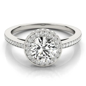 Shajia Lab-Created Diamond Round cut 4 Prong  Halo Engagement Ring