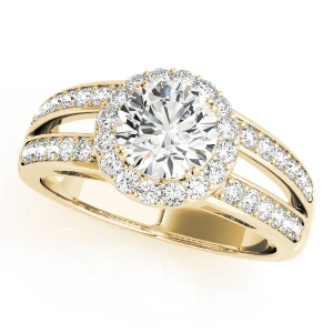 Klani Natural Yellow Gold Halo Diamond Ring
