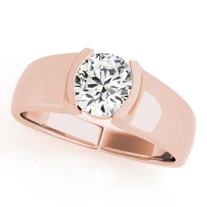 Maisy Lab-Created Rose Gold Half Bezel Solitaire Diamond Ring