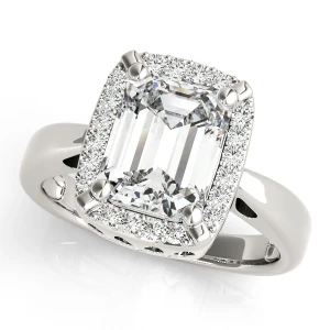 Julietta Natural Silver Halo Diamond Ring