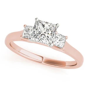 Vianny Lab-Created Diamond Rose Gold 4 Prong Set Trilogy Engagement Ring