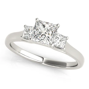 Vianny Lab-Created Diamond Silver 4 Prong Set Trilogy Engagement Ring