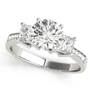 Wrenna Lab-Created Diamond Silver 4 Prong Set Trilogy Engagement Ring