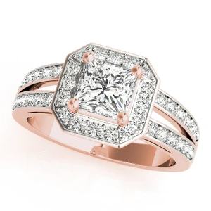 Leilah Natural Rose Gold Halo Diamond Ring