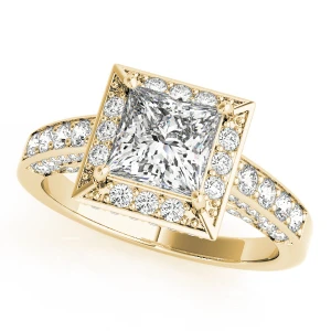 Kenya Natural Yellow Gold Halo Diamond Ring