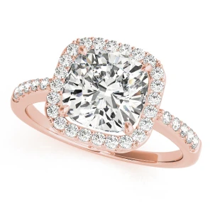 Jasmin Natural Rose Gold Halo Diamond Ring